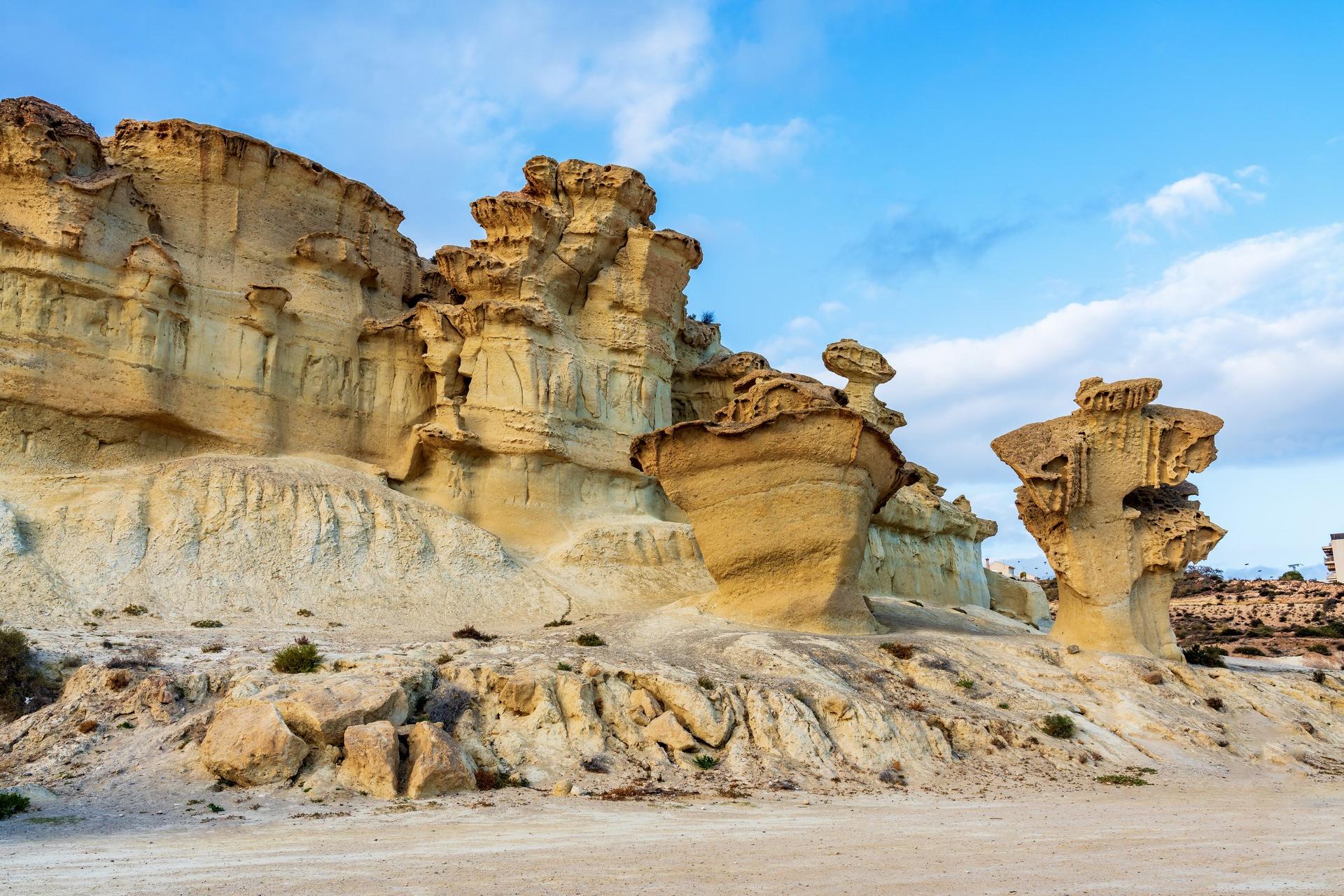 Location near Bolnuevo in sunny weather with few clouds