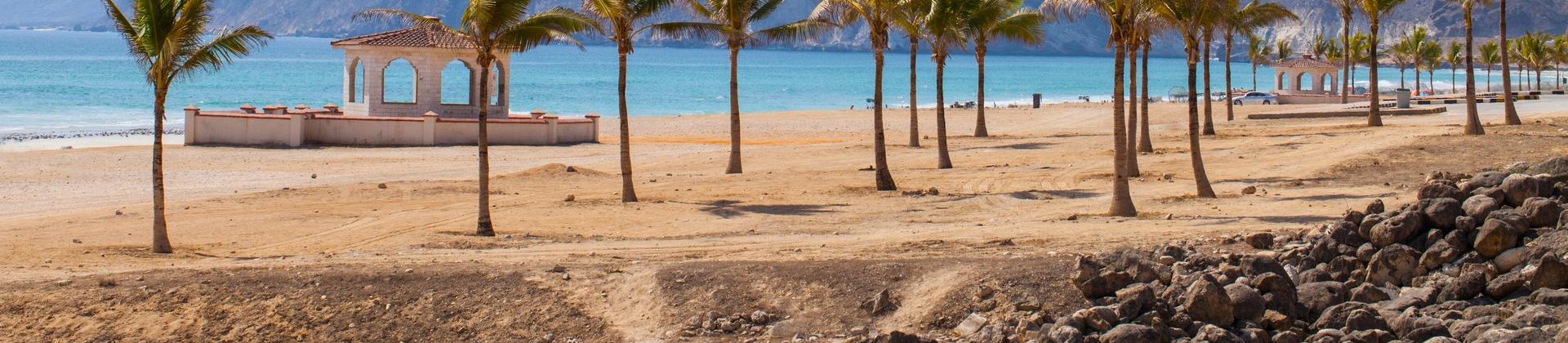 Nice beach by the sea in Salalah on a clear sky day