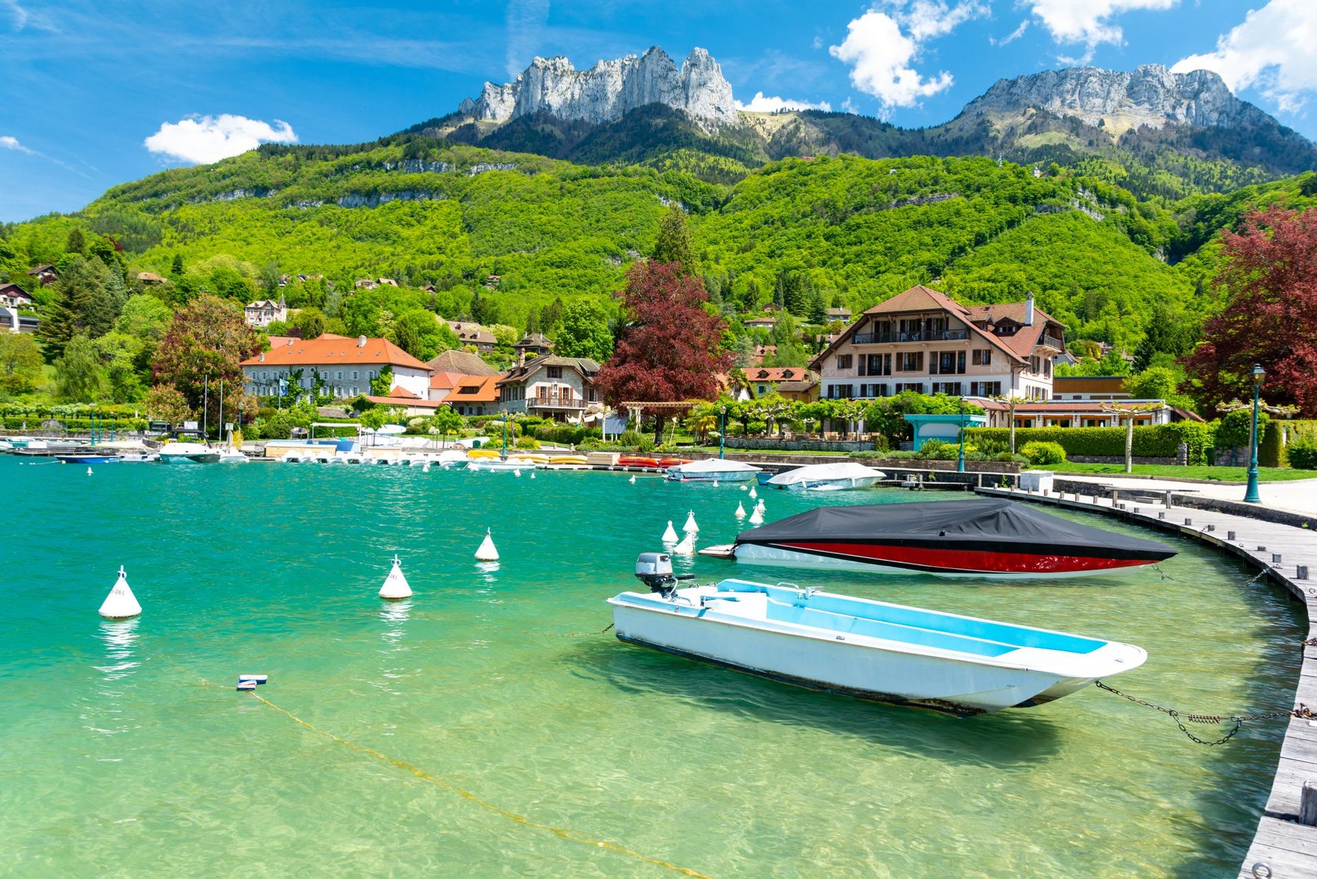 Countryside in Annecy in partly cloudy weather