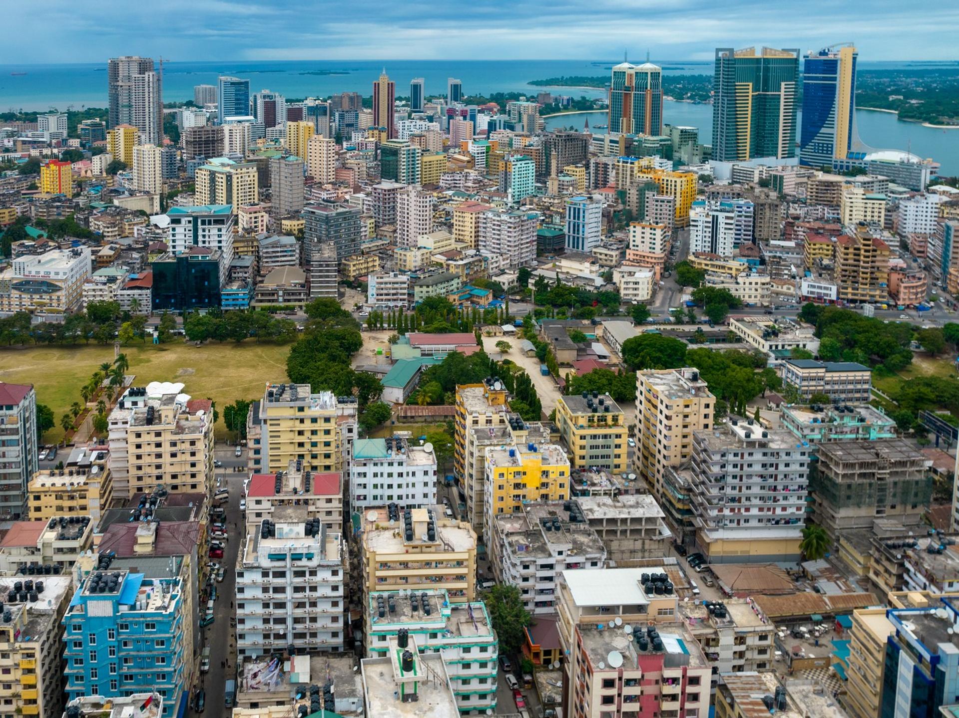 Aerial view of architecture in Dar es Salaam