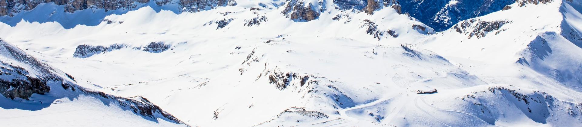 Mountain range in Breuil-Cervinia on a winter day