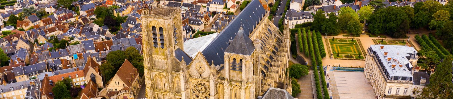 Aerial view of architecture in Bourges