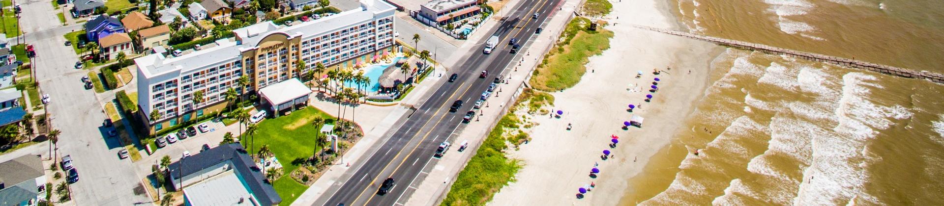 Galveston in sunny weather with few clouds