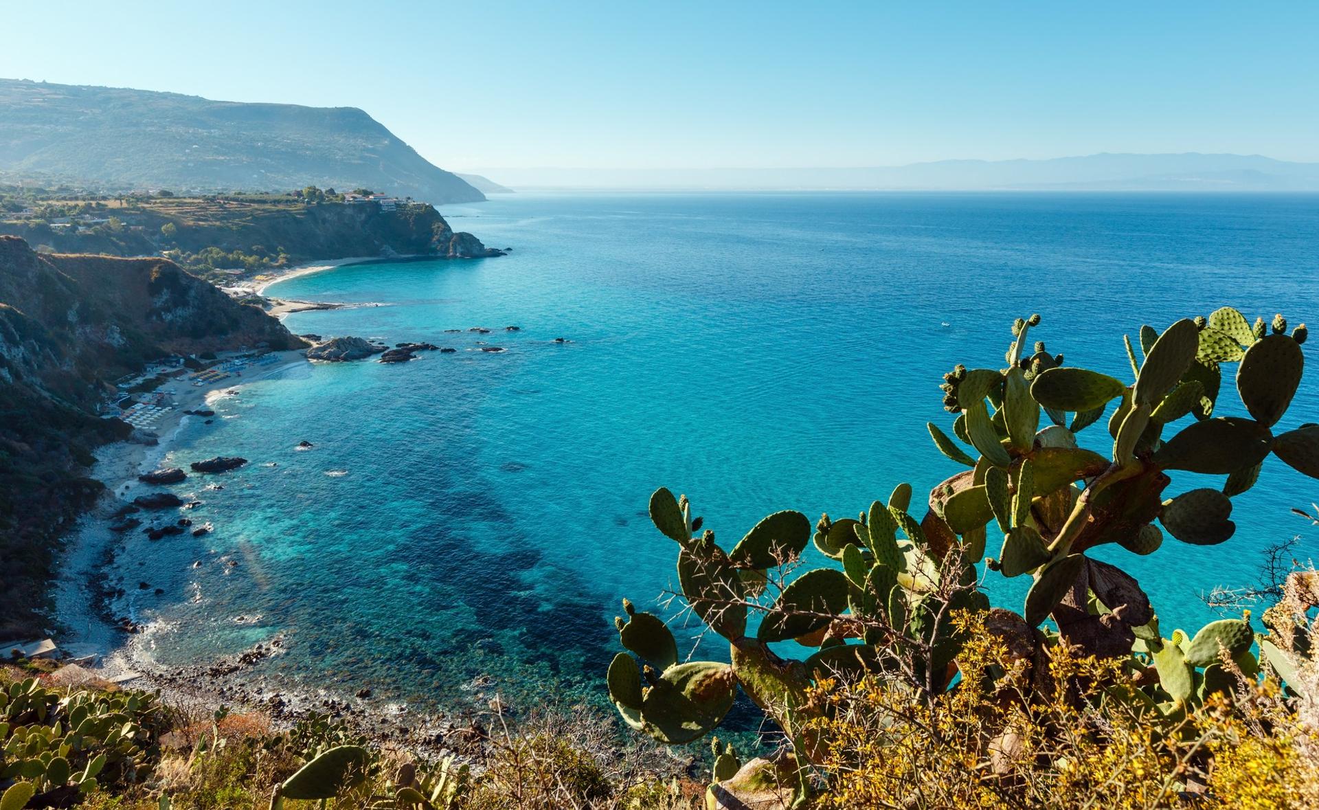 Location near Capo Vaticano with nice weather and blue sky