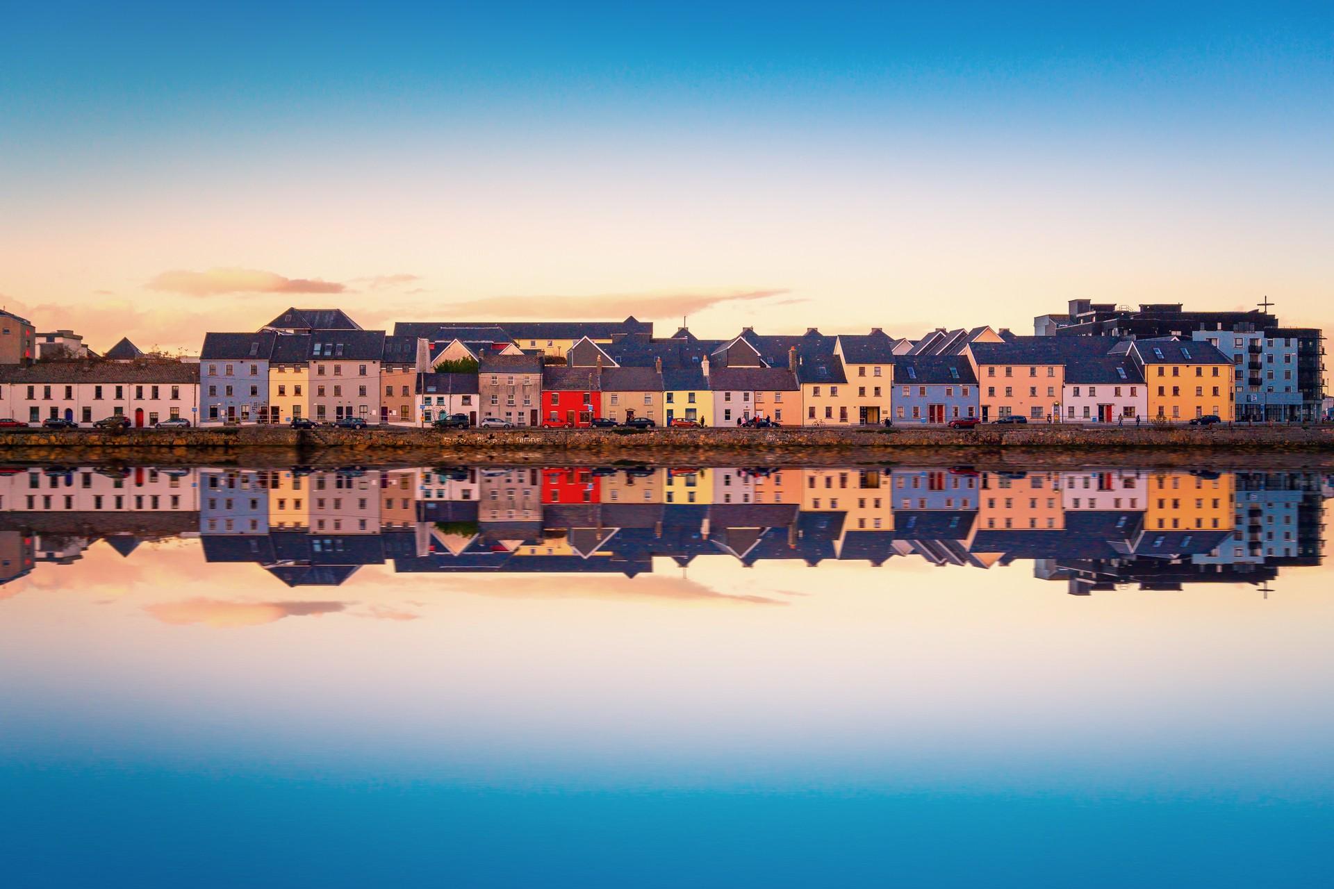 Port in Galway on a clear sky day