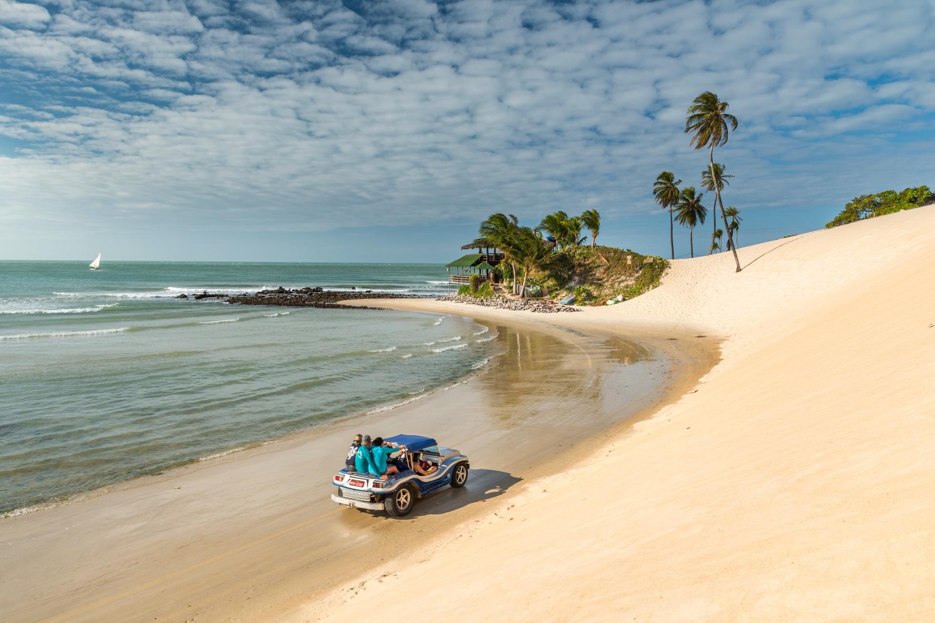 Amazing beach near Natal on a day with cloudy weather