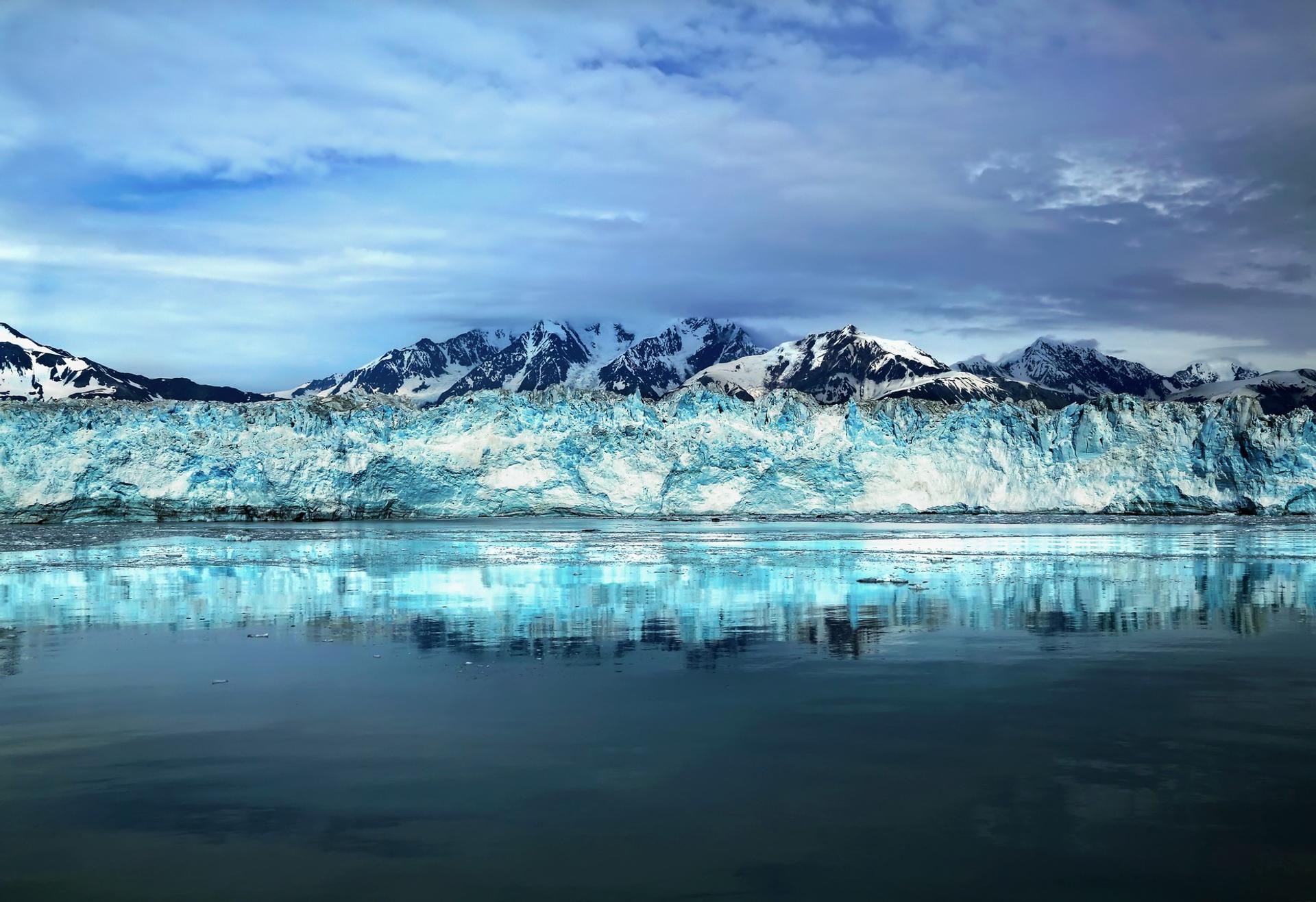 Mountain range near Kenai with cloudy sky