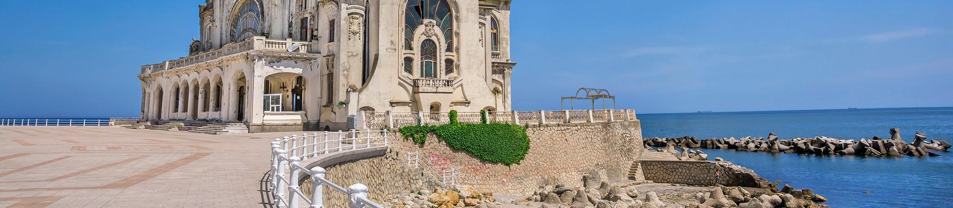 Architecture in Constanta in partly cloudy weather