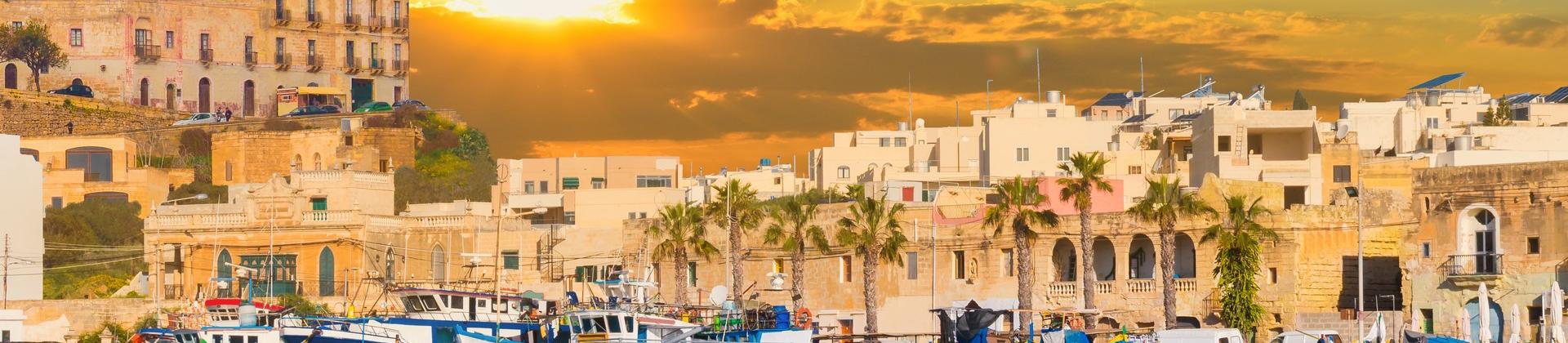 Architecture in Marsaskala at dawn