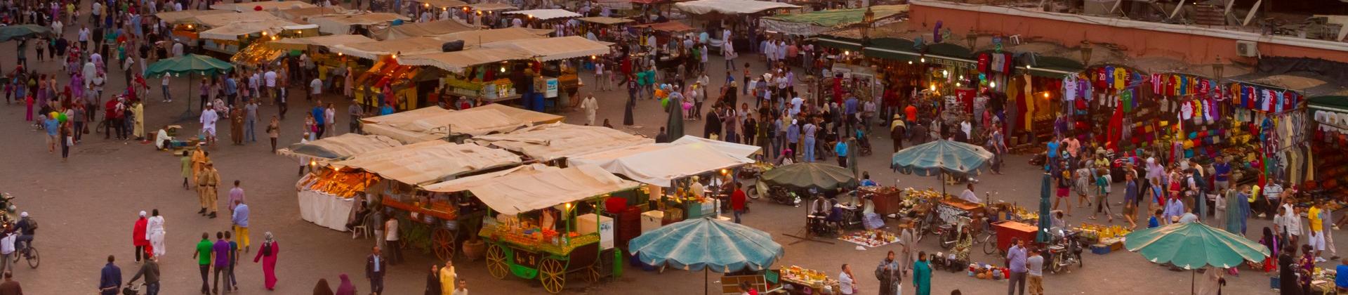 Architecture in Marrakesh at dawn