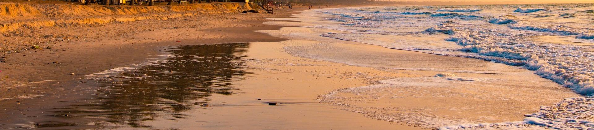 Beach in Serekunda at sunset time