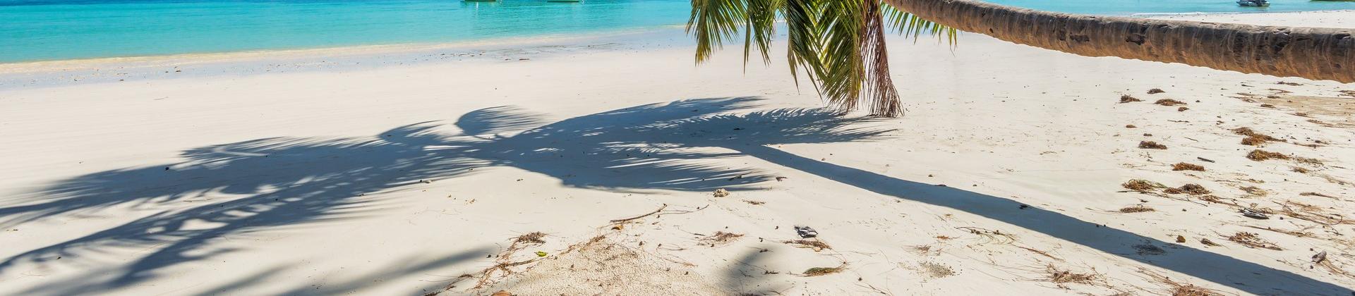 Praslin Island in sunny weather with few clouds