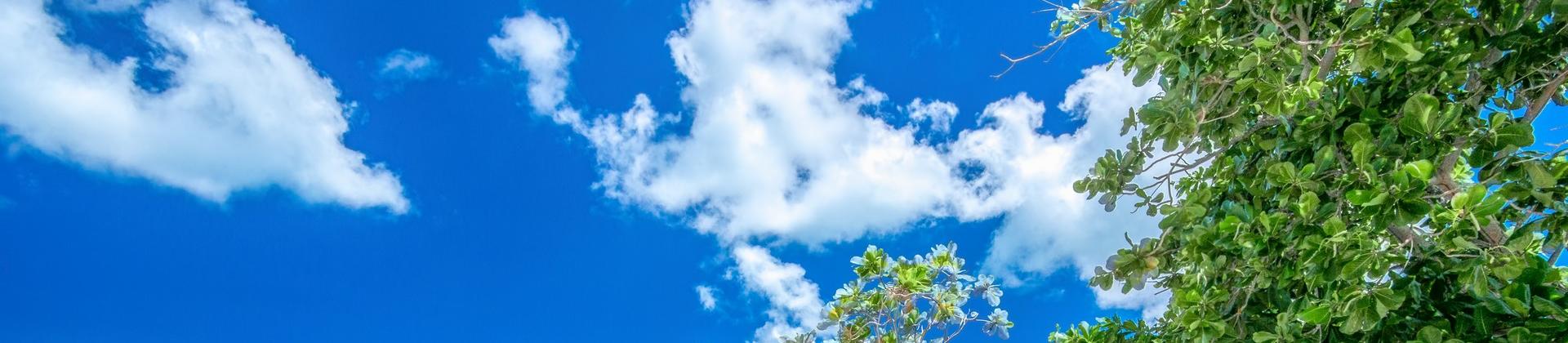 Amazing beach with turquise sea in Las Terrenas on a sunny day with some clouds